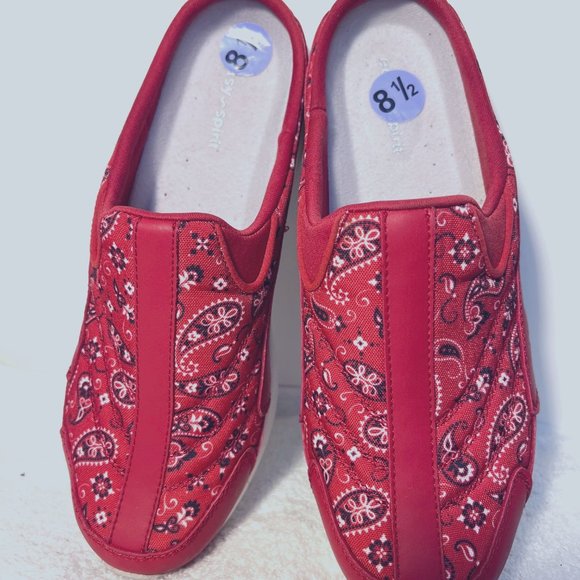 Easy Spirit Travel Time Leather/Textile Clog Slip On Shoes-Women's-Bandana-Comfy - Picture 10 of 14